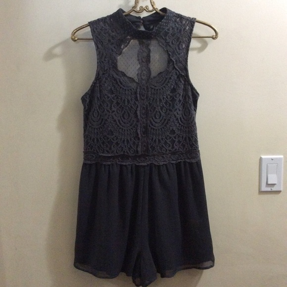 Xhilaration black lace romper - Picture 2 of 11